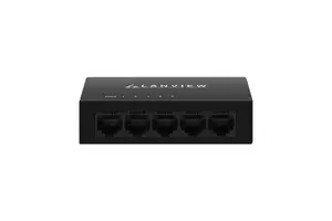 Lanview LVN-DESK-5PORT-1G nevadāms gigabitu Ethernet tīkla komutators ar 5 RJ-45 portiem un 10 Gbit/s komutācijas jaudu