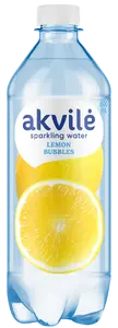 Flavored Sparkling Drinking Water Akvilė Lemon, 0.6 L bottle