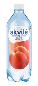 Flavored Sparkling Drinking Water Akvilė Peach 0.6 L