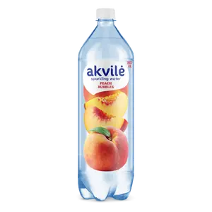 Bottled Drinking Water Akvilė Peach Flavored Lightly Carbonated 1.5 L PET