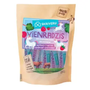 Hard candy Skrīveru saldumi Unicorn candy with rhubarb and raspberries 250 g