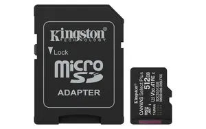 Карта MicroSDXC KINGSTON 512GB UHS-I Canvas Select Plus Gen3 V30 U3 A1 150 МБ/с Class 10