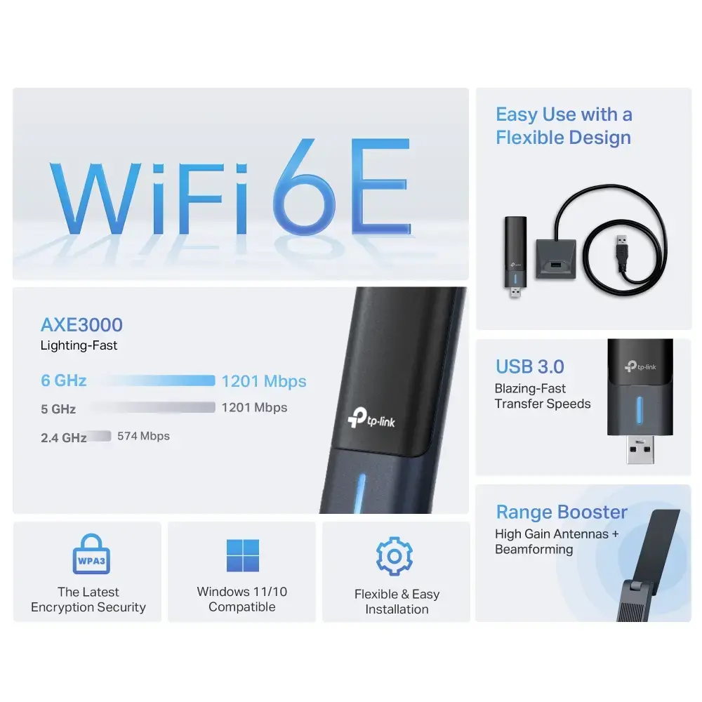 TP‑LINK Archer AXE3000 USB Wi‑Fi 6E адаптер Photo 4