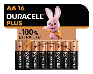 Одноразовая щелочная батарейка AA Duracell Plus — 1,5 В, 16 шт., высота 50 мм