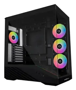 PC Case Lian Li Vector V100 Midi Tower — Black with Transparent Panel, supports 3×120mm side + 1×120mm rear fans, 3.5" HDD, 2.5" SSD, 235.5×446×484.6 mm