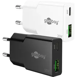 WENTRONIC USB-C PD GaN Dual Charger Slim 20W White — 1× Power Port
