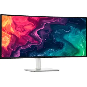 34" Dell Plus S3425DW curved LCD monitor — 3440×1440 WQHD, VA panel, 5 ms, USB-C, speakers, VESA, silver