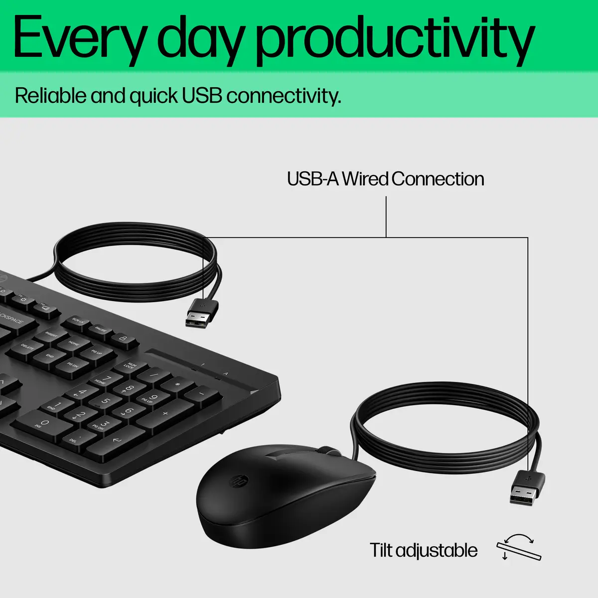 HP 225 Wired Mouse and Keyboard Combo Photo 2