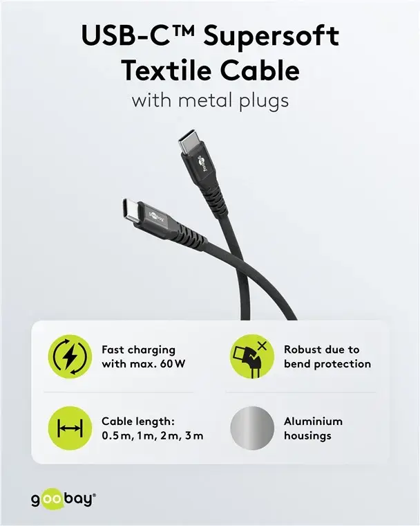 USB-C cable GOOBAY 73953 — 1 m textile Photo 4