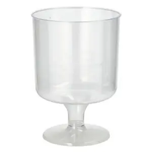 Disposable wine glasses Papstar DE1812046 200 ml, set of 10, clear polystyrene with stem