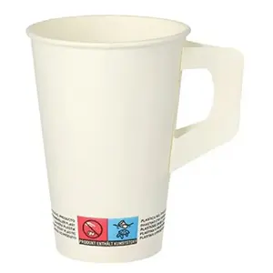 Papīra krūzītes kafijai Papstar DE1889227 200 ml, 80 gab., ar rokturi, Ø 7 cm, H 9.7 cm