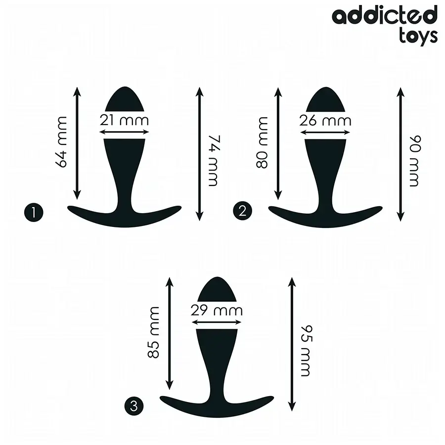 Анальная пробка ADDICTED TOYS НАБОР ИЗ 3 СИЛИКОНОВЫХ МОДЕЛЬ 2 Photo 4