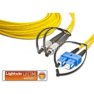 Network Cable Lightwin LDP-09 FC-SC 3.0 3m LSOH OS2 2xFC 2xSC Yellow