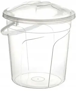 Round Bucket with Lid Katex 10L Transparent