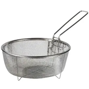 Metal frying basket Ambition model 8434117, 23 cm diameter, stainless steel mesh for deep frying