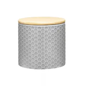 Storage container Ambition Tuvo 0.67 L with bamboo lid, gray