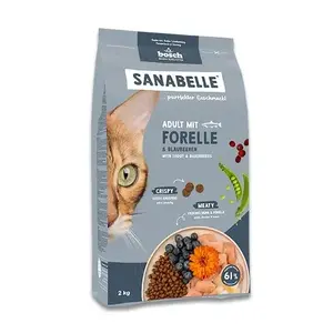 Сухой корм для кошек Bosch Sanabelle Life Adult форель с черникой 8 кг, 31% белка, 16% жира