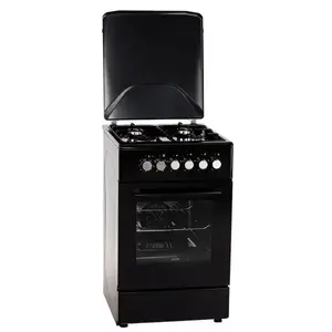 Gas/electric cooker MPM MPM-56-KGM-12B, 4 gas hobs, electric oven, 58 L, black, mechanical knobs