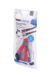 USB cable TROIKA CBL20/RD 2 m USB‑C to USB‑C/Lightning 100 W Red