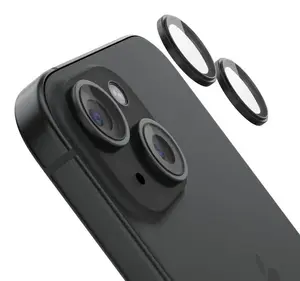 Belkin ScreenForce OVA179HQBK Kameras lēcas aizsargs Apple iPhone 15 un iPhone 15 Plus Rūdīts stikls Melns Caurspīdīgs 2 gab.