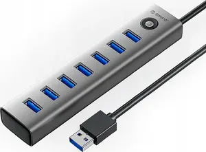 USB hub ORICO 7x USB-A 3.0 with USB-C power input 5V/3A, 1 m cable