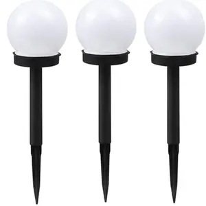 Garden solar globe light set E-LIGHT ELIG-GLO-10CM-WH — 3 pcs, 10 cm, cold white LEDs, waterproof