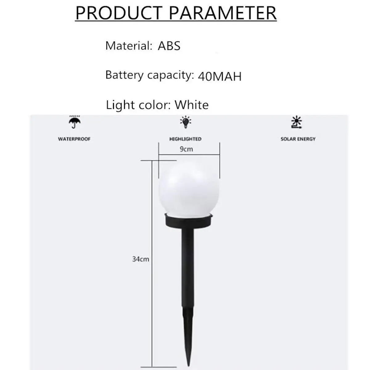 E-LIGHT ELIG-GLO-10CM-WH солнечные садовые шары — 3 шт. Photo 2