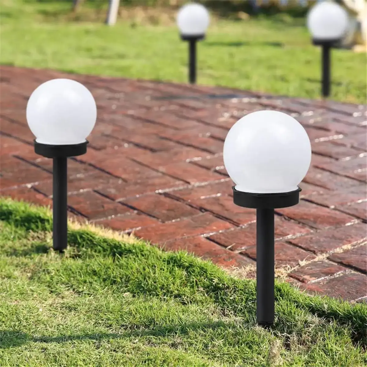 E-LIGHT ELIG-GLO-10CM-WH солнечные садовые шары — 3 шт. Photo 3