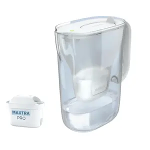 BRITA Style Essential Pitcher Water Filter 2.4 L Transparent and White with 1 Cartridge Included
