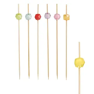 Skewer sticks Papstar Square 12 cm, pack of 40 – wooden canapé sticks