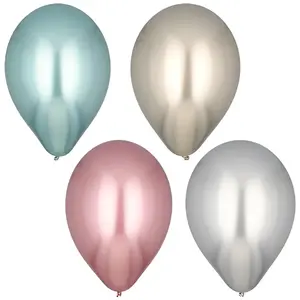Balloons 33 cm Shiny Papstar 4 pcs – Papstar 33cm metallic latex balloons, pack of 4
