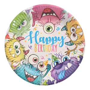 Paper plate Papstar Funny Monsters, pack of 10, 23 cm diameter