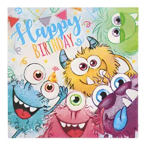 Paper napkins Papstar Funny Monsters 33×33 cm, 3-ply, pack of 20