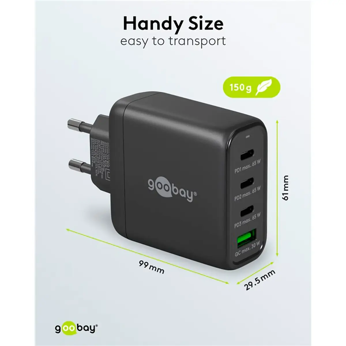 GOOBAY 64819 USB-C мультипортовый зарядник 68 Вт (GaN) Photo 5