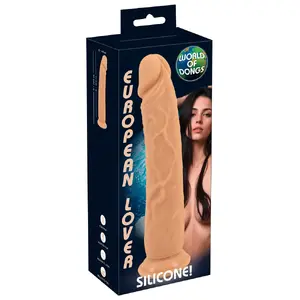 Dildo European Lover Silicone model 50051240000 — realistic silicone, length 23 cm, insertion 21 cm, max Ø 4.5 cm, suction cup