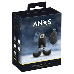 Анальная вибропробка ANOS RC Vibrating Plug Flex.Ar Silicone — вставная длина 8 см, Ø макс. 3,8 см, 10 режимов, пульт, водонепроницаемая