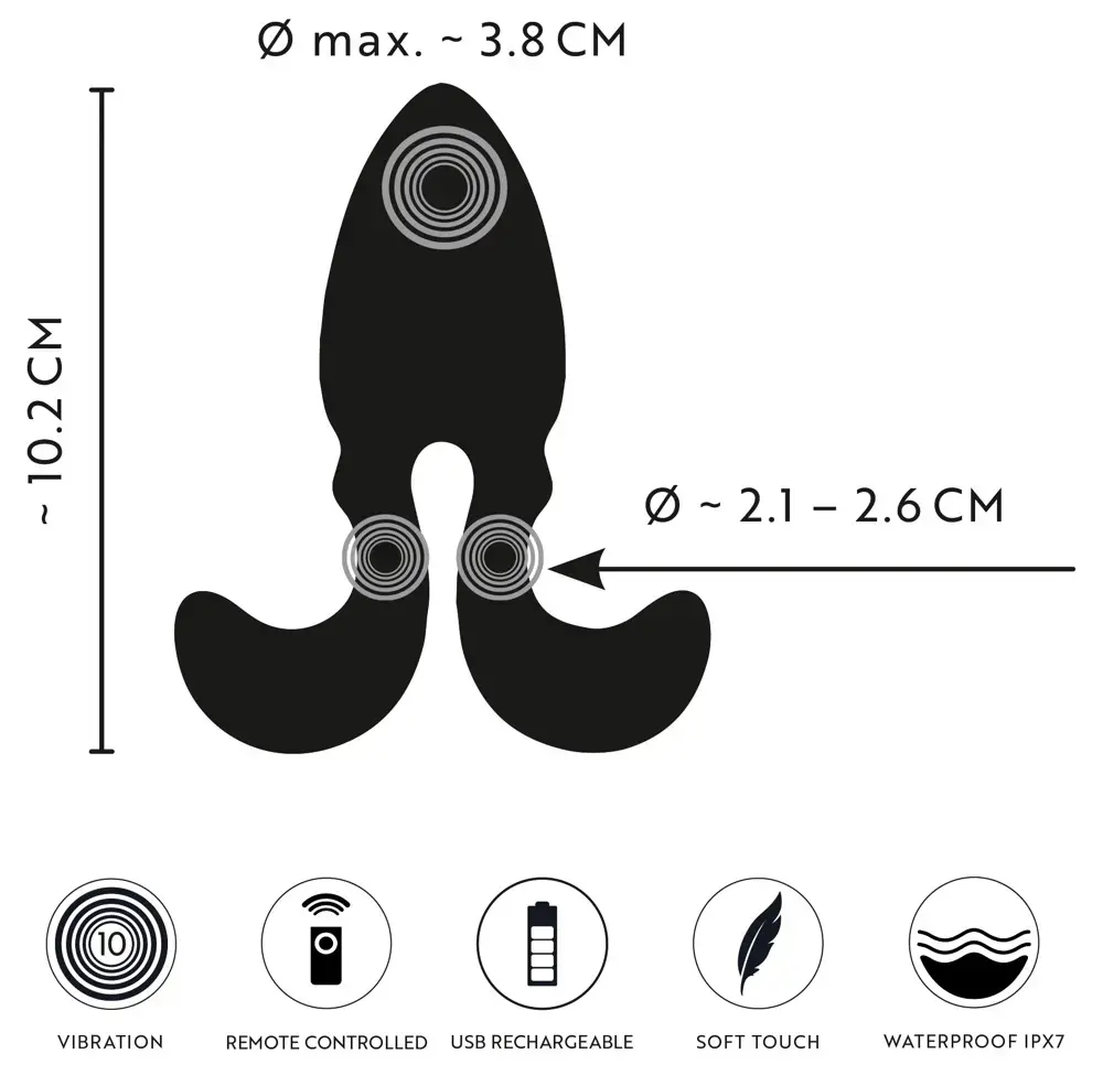 Анальный вибратор ANOS RC Vibrating Plug Flex.Ar Silicone Photo 13