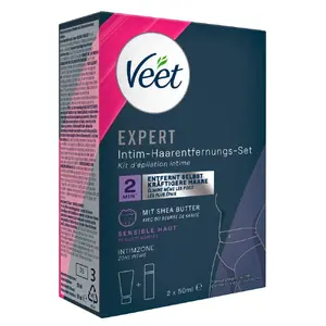 Depilatory kit Veet EXPERT 06313530000 — intimate hair removal cream 50 ml + multi-benefit foam 50 ml for sensitive skin