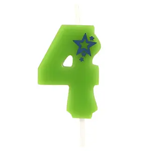 Birthday candle Papstar 1864241 green — single-color cake candles