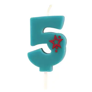 Birthday candle Papstar 1864258 — numeric candle '5' blue for cakes