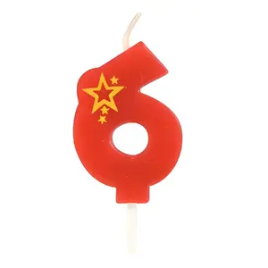 Birthday candle Papstar 6 red – pack of 6 small decorative candles