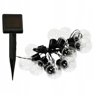 String Light E-LIGHT ELIG-SBL-6M30P-TR — solar powered 6.5 m with 30 transparent bulbs