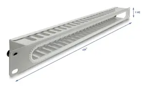 Панель для кабель-менеджмента DELOCK 67278 — стальной корпус, серый, 1 шт.
