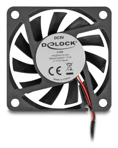 Computer case fan DELOCK 67288 — 60 mm, ball bearing, 5 V, airflow 0.38 m³/h, black, 1 pc