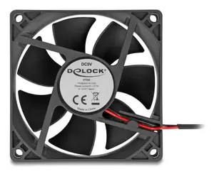 DELOCK Computer Case Fan 8 cm (80 x 80 x 25 mm), Ball Bearing, 5 V DC, Black