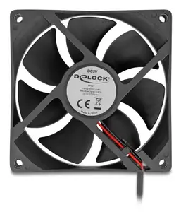 DELOCK Computer Case Fan 92 mm 5 V DC Ball Bearing 1.02 m³/h Black (model 67291)