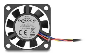 Fan DELOCK 67293 4 cm (40×40×10 mm) 0.18 m³/h Ball bearing 12V Black