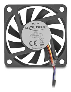 DELOCK Computer Case Fan 6 cm (60x60x10 mm), 12 V, Ball Bearing, Black, Model 67294
