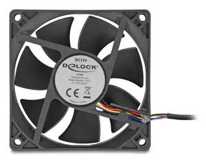 Computer case fan DELOCK 67296 — 80 mm, ball bearing, 0.97 m³/h, black