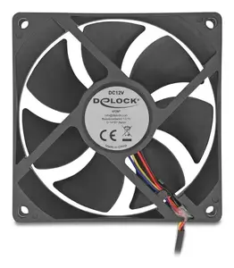 Computer case fan DELOCK 67297 92 mm, ball bearing, airflow 1.21 m³/h, black
